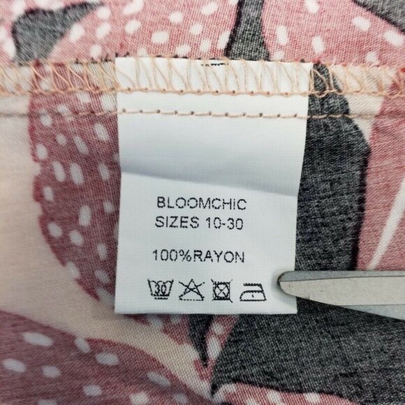 Bloomchic V-Neck Half Balloon Sleeve Blouse Womens Multicolor Floral 30/6X - Picture 8 of 13